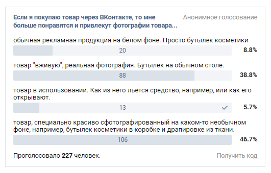 А ось стандартні знімки на білому тлі, за результатами опитування, популярністю не користуються