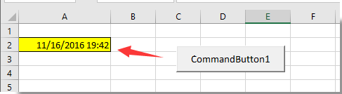 Натисніть кнопку «Command», потім поточна дата і час вставляються в клітинку A2