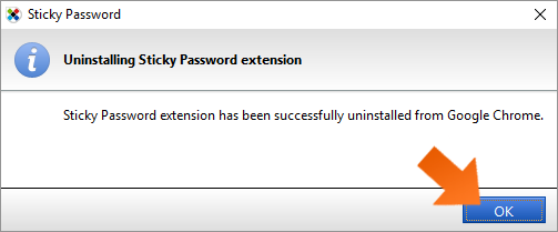 Розширення Sticky Password встановлено, натисніть кнопку ОК