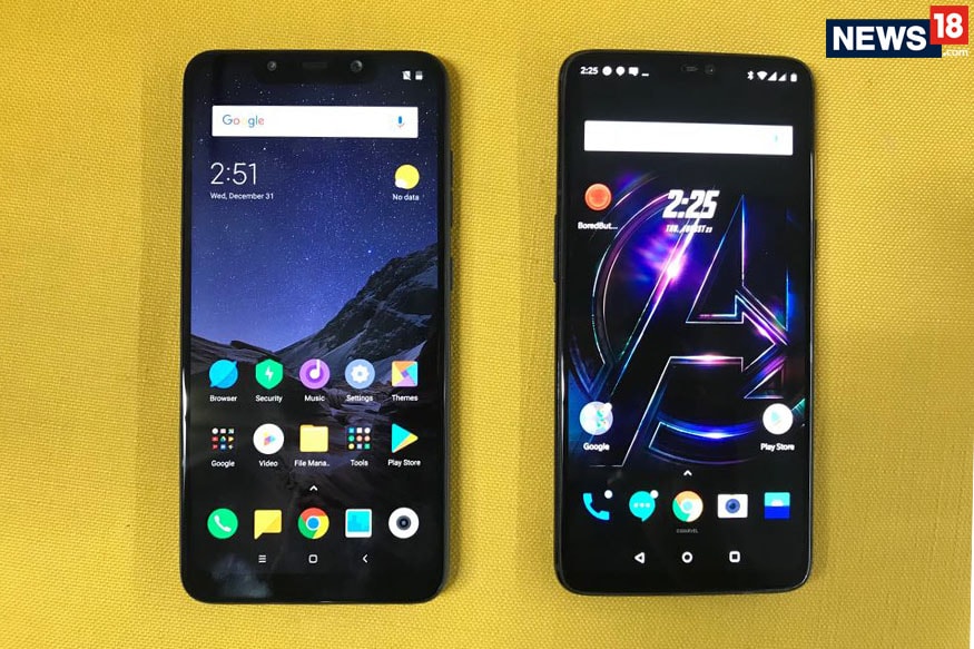 OnePlus 6 має більш тонку область рамки, ніж Poco F1