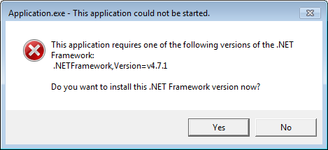 You may have arrived on this page after trying to run an application and seeing the following dialog on your machine