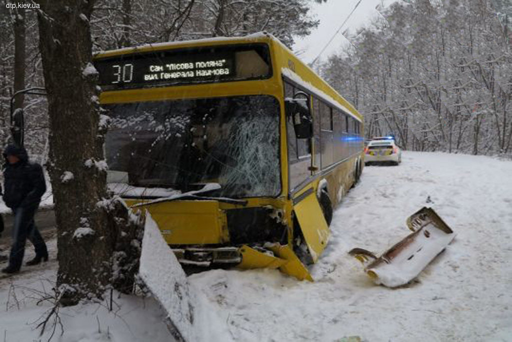 ДТП за участю маршрутного автобуса сталося під Києвом у вівторок, 5 січня