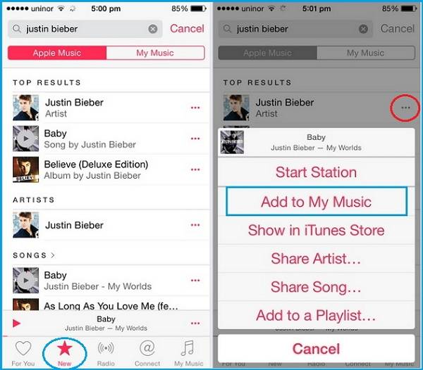 Натисніть кнопку Plus, щоб додати музику Apple у вашу музичну бібліотеку