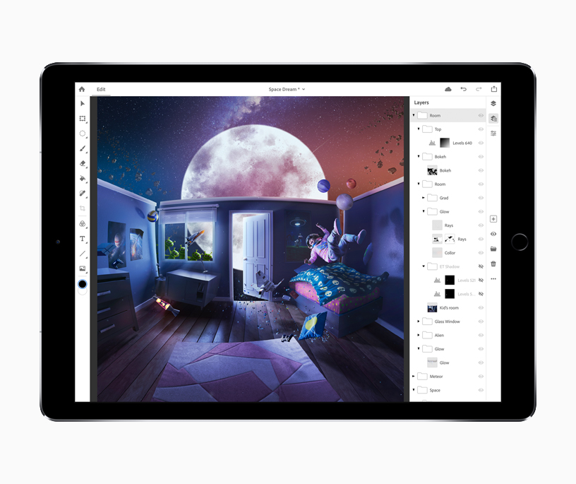 Компанія Adobe анонсувала додаток Photoshop CC для iPad, яке повинно вийти в 2019 році