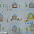 Малюнки дітей на тему «Зимова хатинка»