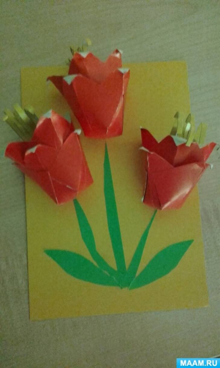 Світлана Єгорова   Об'ємні квіти з картону і кольорового паперу   Хочу розповісти вам, як зробити об'ємні квіти з дітьми дошкільного віку