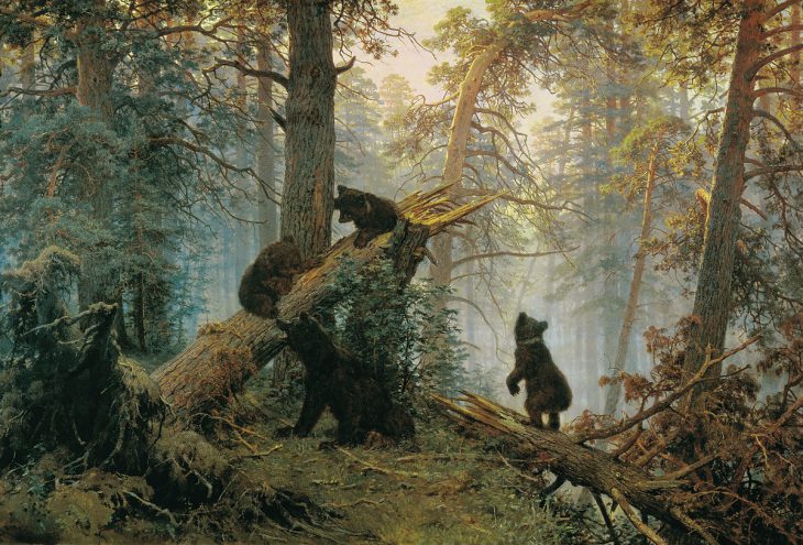 «Ранок в сосновому лісі», Іван Шишкін, Костянтин Савицький, 1889 рік
